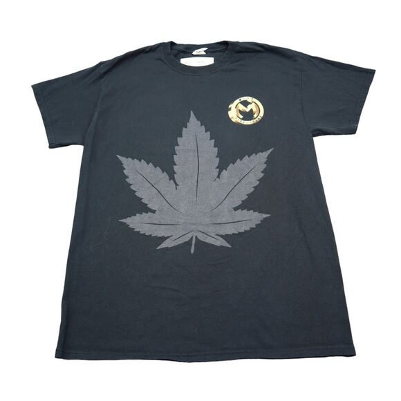 Gildan Shirt Mens M Black Short Sleeve Crew Neck Cotton Graphic Print Casual Tee - Picture 1 of 16